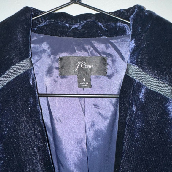 J. Crew Velvet Navy Blazer - Picture 2 of 3